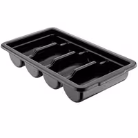 Cutlery Tray - 293x526mm - Height: 97mm - Polypropylene (PP) - with 4 compartments - Black