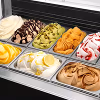 Ice Cream Cart - 2146mm - with sink - for 9 x 5 litres Napoli pans - rear sliding doors