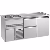 Direct Draw Beer Dispenser / Kegerator 1 Stainless Door + 2 Drawers PREMIUM – 2 sinks left - 1950×700 mm