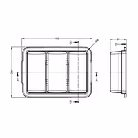 - 291x406mm - Height: 96mm - Polypropylene (PP) - with 3 compartments - Grey