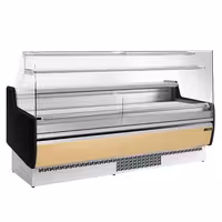 Serve Over Counter - 1935mm - front and sides glass, rear open - 1 shelf - front panel beige - capacity 213 litres