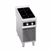 Ipari indukciós tűzhely - 900-as - főzősorba illeszthető - nyitott tárolórésszel - összteljesítmény: 10 kW - 2 zónás - Bflex Digital - 400x900x920 mm