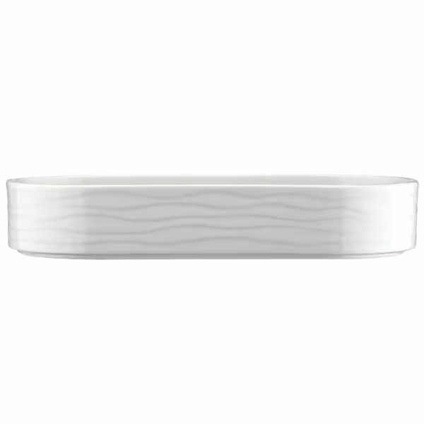 (6 adet) Tatlı / Salata Kasesi - SEA WAVE - Porselen - oval - 330x226mm - Beyaz