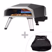 Portable Outdoor Gas Pizza Oven - Single Deck - Refractory Stone Deck - for Ø 30cm (12") pizza - up to 500°C - incl. Waterproof carry bag