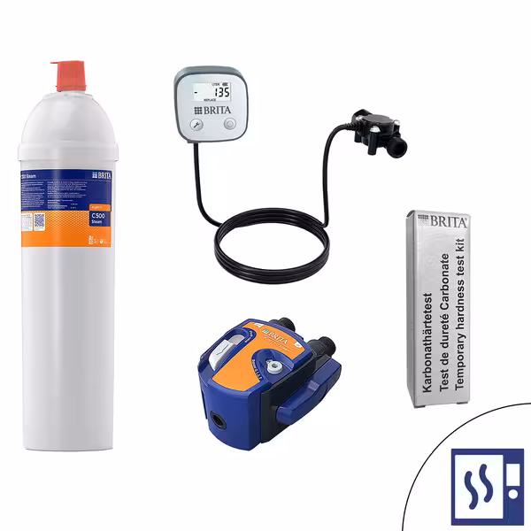 BRITA | PURITY Steam C500 Water Filter Set – for Combi Ovens - 4,675 L at 10°dH - ≈668 Steam Cycles