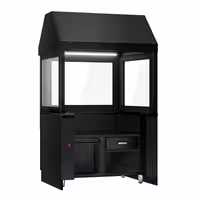 Charcoal Grill TORONTO - 1100mm - Black Front - Black Granite Worktop - tempered glass front - 2 grill grates