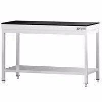 Rozsdamentes acél munkaasztal PREMIUM - 1200x600 mm - alsó polccal - gránit munkalappal
