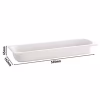 (6 pcs) Melamine Gastronorm Tray GN 2/4 - ECO - White - 3L - Depth: 65mm