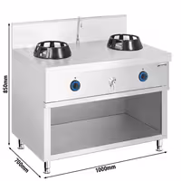 Plinski wok štednjak - 28,0 kW - 2 plamenika - uključuje 1 slavinu