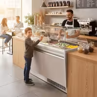Ice Cream Display Freezer | LIAM - 1310mm - Static cooling - with LED lighting - for 10x 5 litres Napoli pans - Beige