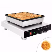 Commercial Waffle Maker - Single - Manual - 850W - Shape: Poffertjes - for 25 pieces - plates with Teflon coating