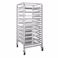 Inox profesionalna kolica za GN plehove - za 17 GN 2/1 - kotači Ø 125 mm (2 s kočnicom)