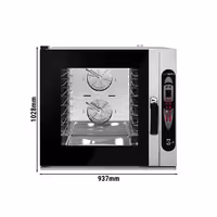 Commercial Electric Bakery Combi Oven - Digital Controls - 2.4" LCD display - 6x EN 600x400 - incl. Automatic washing system, Wi‑Fi & USB