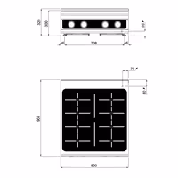 Indukcijski štednjak sa staklokeramičkom pločom - 28 kW - Bflex Digital - 4 plamenika - linija 900 - nadpultni - trofazno napajanje