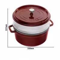 STAUB | Cocotte with Steamer Insert – Ø 260 mm – Grenadine Red