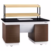 Bakery Buffet Display Counter DUBLIN - 1600mm - with 2 Shelves - on Castors - Black Granite Worktop