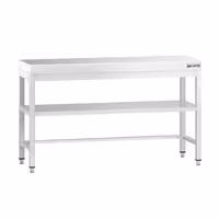 طاولة عمل ستانلس ستيل PREMIUM - 1400x800mm - مع رف سفلي & تدعيم