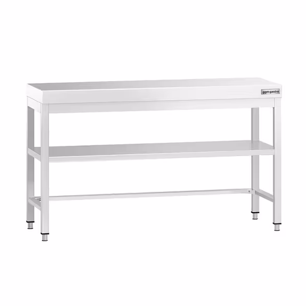 طاولة عمل ستانلس ستيل PREMIUM - 1400x600mm - مع رف سفلي & تدعيم