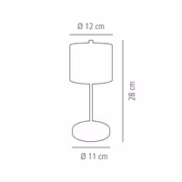 Şarj Edilebilir Masa Lambası - ANTON MINI - 3 kademeli kısılabilir - Ø120x280mm - Siyah