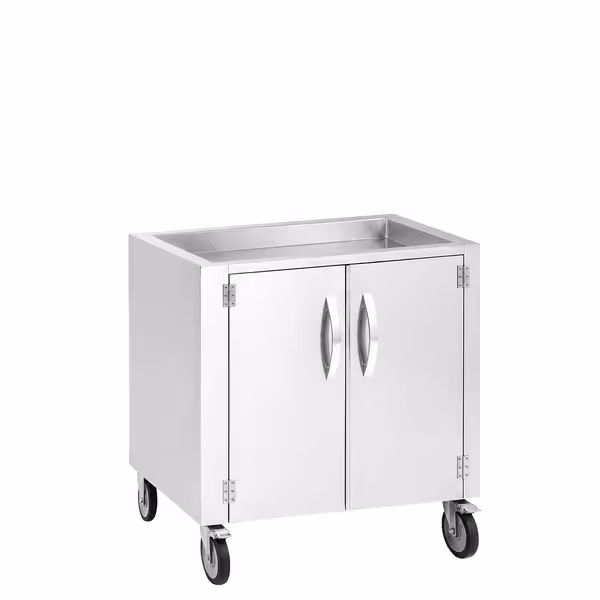 Stainless Steel Undercarriage for Charcoal Grills - with Wheels - 2 Shelves - 710x730x825mm
