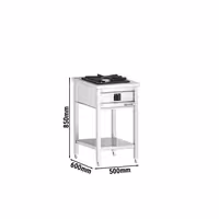 Fogão a gás - 8,5kW - 1 queimador - aberto com base e gaveta de recolha - com queimadores de alto rendimento