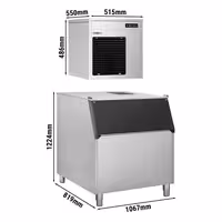 Aparat za ledene pahuljice - 220 kg/24 h - uklj. spremnik za led