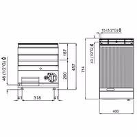 Plită de gătit pe gaz – 6,9 kW – cu caneluri