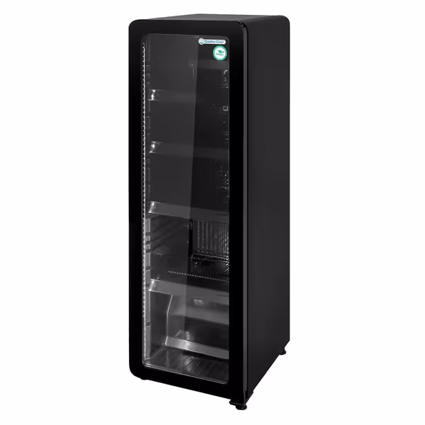 GASTRO-COOL | Rashladna vitrina za pića - 418 mm - 140 l - uski - s 1 staklena krilna vrata & LED osvjetljenjem - crni