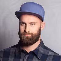 (5 peças) Flat Cap Jeans-Style - Vintage Blue
