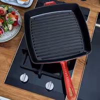 STAUB | Pure Grill Square Cast Iron Grill Pan – 26x26 cm - Cherry Red - American Grill, Non-Stick