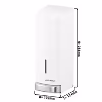 AIR-WOLF | Dozator sapuna & dezinfekcijskog sredstva sa pritisnim gumbom - 1200 ml - Plemeniti čelik - Bijela boja