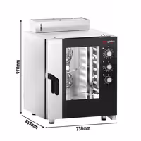 Commercial Electric Combi Oven - Manual Controls - 7x GN 1/1 - incl. Mounting brackets