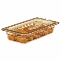 (6 komada) CAMBRO | H-PAN™ - GN poklopac 1/3 otporan na toplinu - Sa urezom i drškom - Jantar