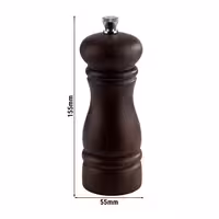 (6 ks) Mlýnek na pepř - ETERNAL - Dřevo - Výška: 155 mm - Hnědá