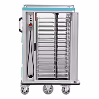 Chariot de distribution de repas hospitalier PREMIUM - chauffé & réfrigéré - Commande numérique - incl. 24 plateaux repas 37x53 cm (37/63)