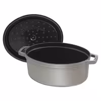 STAUB | Cocotte Oval Enamelled Cast Iron Casserole Dish – 230 mm Oval – Graphite Grey