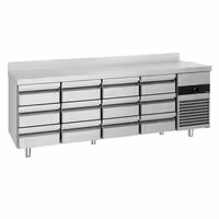 Commercial Counter Fridge PREMIUM - 2330x700mm - with 12 drawers - with upstand - capacity 632 litres