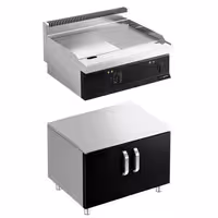 Elektriline plaatgrill - sile ja soonega - 13,80 kW - Küpsetuspind 795x535 mm - sh aluskapp 2 uksega