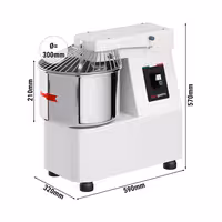 Spiralna miješalica za tijesto - 15 l / 10 kg - s fiksnom posudom - 230 V - za pizzu i kruh