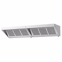 Commercial Wall-Mounted Extraction Canopy - with Motor - 2600mm - with Baffle Filters & LED Lighting