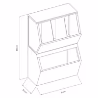 Zidna polica od nehrđajućeg čelika (inox) - 500x800 mm - Dubina: 200 mm