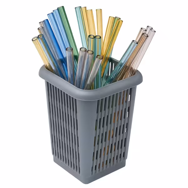 Basket - 105x105x140mm - Gri - Cam Pipet (50 adede kadar) için