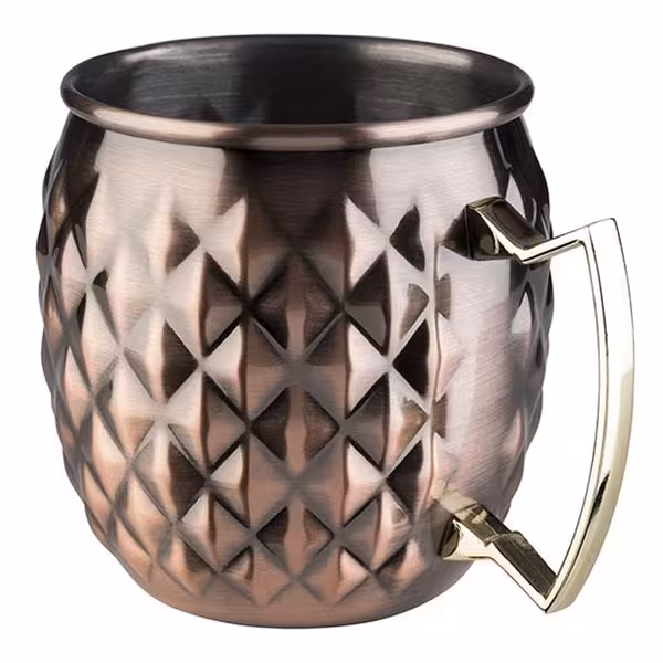 (6 adet) Kahve Kupası MOSCOW MULE - 500ml - Antik-Bakır - Kulplu