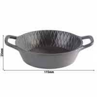 (60 adet) Kase - MINI - Melamin - 70ml - köşeli - taşıma kulplu - 115x85mm - Derinlik:25mm - Gri