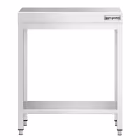 Mesa de trabalho em aço inoxidável PREMIUM - 600x600mm - com prateleira inferior & com travessas de reforço