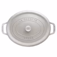 STAUB | Cocotte Oval Enamelled Cast Iron Casserole Dish – 230 mm Oval – White Truffle