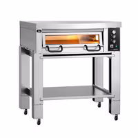 Electric Deck Pizza Oven Power - Single Deck - Refractory Stone Deck - 4 x Ø 34cm (13") - Mechanical Controls - up to 450°C - incl. Hood & Base frame