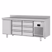 Commercial Counter Fridge PREMIUM PLUS - 1960x600mm - with 1 door - 6 drawers - with upstand - capacity 385 litres