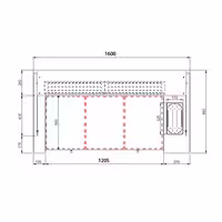 Stație de gătit mobilă - 1600 x 850 mm - Înălțime: 1170 mm