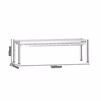 Toplinski most za grijanje hrane – infracrveni – s keramičkim grijačem – 1600x370 mm – 1,4 kW – 1 grijana etaža – podesiva visina
